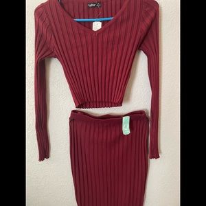 Burgundy matching set